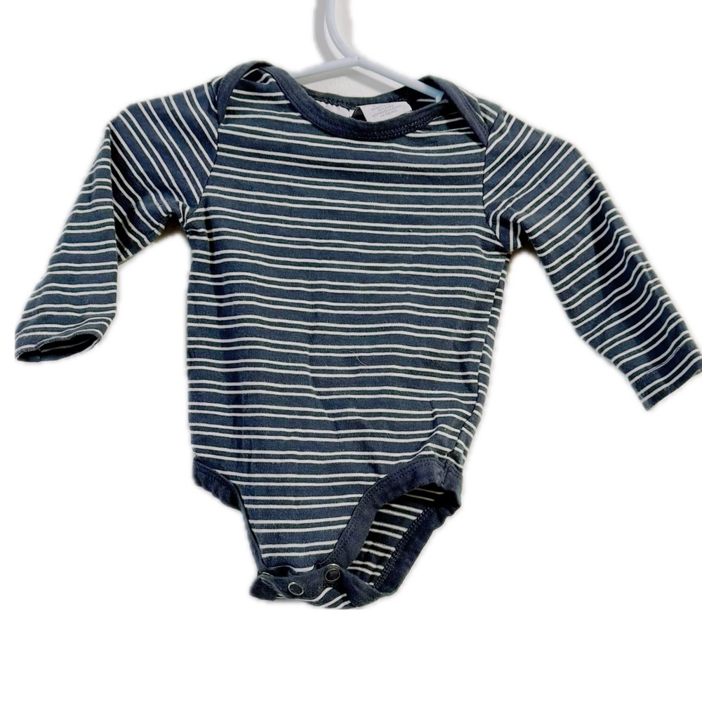 Tahari Navy and White Striped Bodysuit